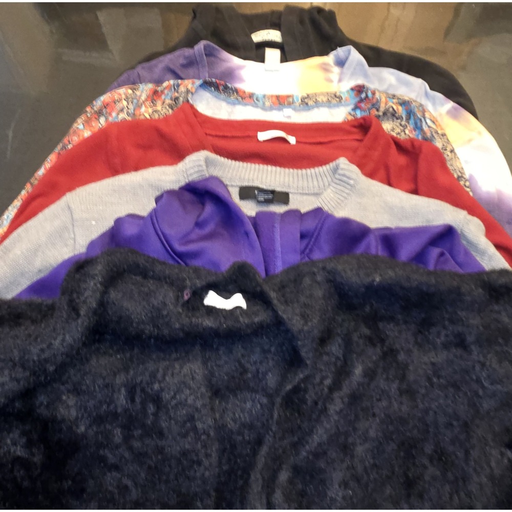 Lot of 8 Womens Sweaters and Sweatshirts Forever 21 White Stag Ekouaer Large